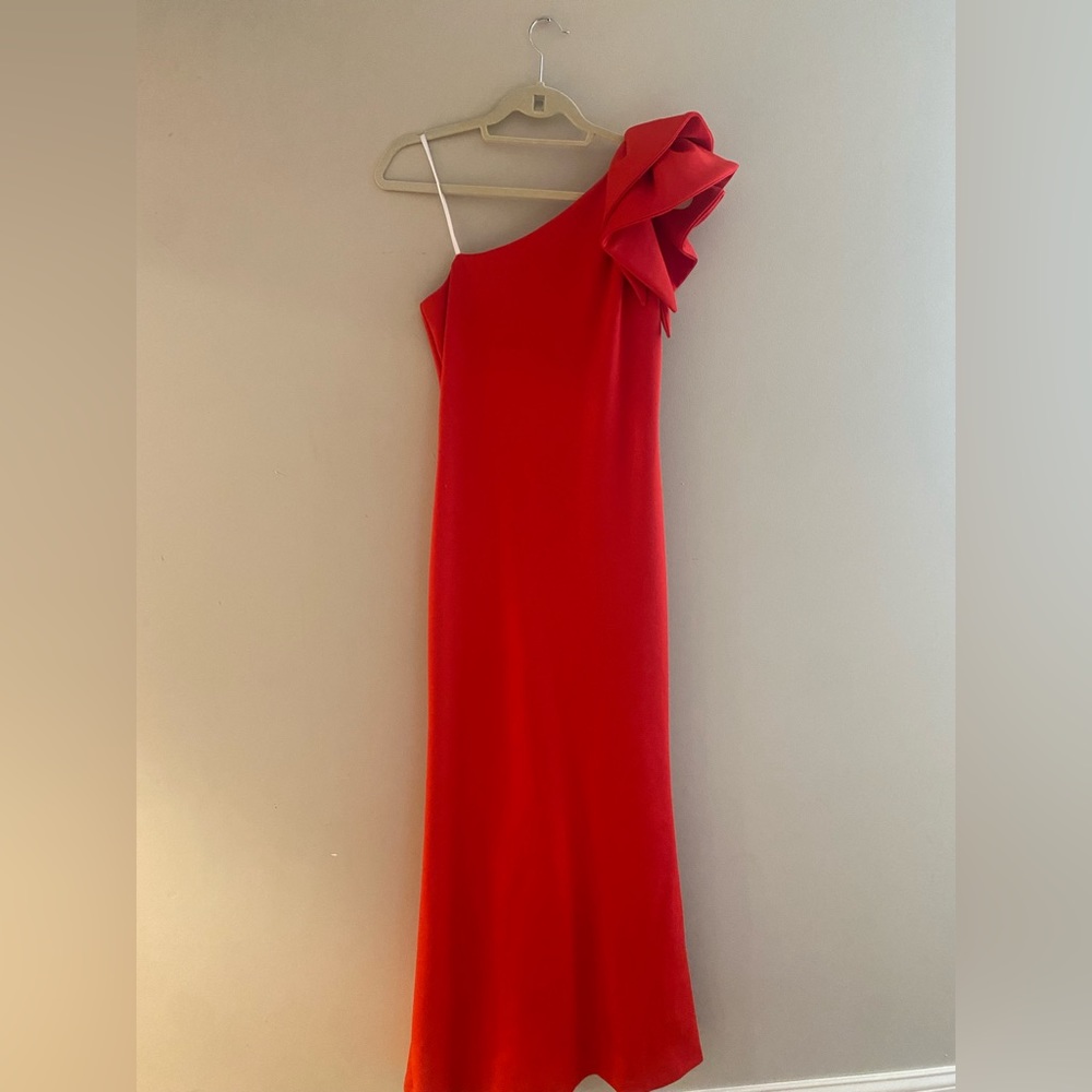 Red evening gown